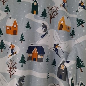 PJ Winter Scene Unisex Adult Matching Set  Ski Cabin Cotton Pajamas M NWT